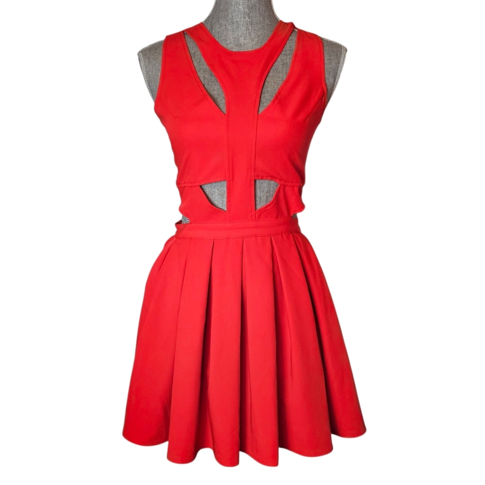 Lovers + Friends Red Cutout Dress Size S Homecoming Baddie Party Going Out